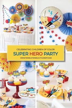 children's birthday party with superhero theme