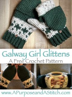 Galway Girl Glittens Galway Girl, Confection Au Crochet, Gloves Pattern, Knit Gloves, Beginner Sewing