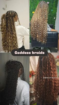 Copper Goddess Braids, Pretty Braid Styles, 1b Hair, Beautiful Black Hair, Goddess Braids Hairstyles, Quick Natural Hair Styles, Box Braids Hairstyles For Black Women, Types Of Braids