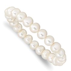 Fresh Water White Pearl 8.5-inch Bracelet Wrap Fashion, Cultured Pearl Bracelet, Cultured Stone, Freshwater Pearl Bracelet, Elegant Bracelet, Pearl Types, Cultured Pearls, Stretch Bracelet, Pearl Bracelet