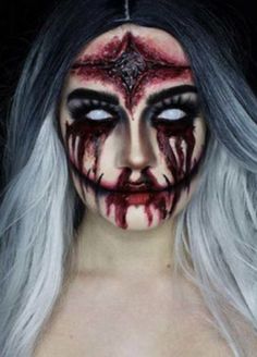 Haunted House Makeup, Scary Halloween Makeup Ideas, Scary Halloween Makeup, Make Up Diy, Halloweenský Makeup, Halloween Make-up Looks, Creepy Makeup, Cute Halloween Makeup