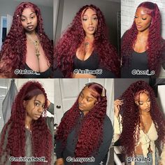 PRODUCT DETAILS Brand CheetahBeauty Wig Info Deep Wave 13x6 Lace Frontal Wig Color #99J Burgundy Density 180% Density Length 16-34 Inches Material 100% Cuticle Aligned Human Hair Last For One More Year With Proper Care Can Be Dyed yes Can Be Styled yes PURCHASE INFO Shipping>> Free Shipping Via FedEx/DHL/GES etc.Payment>> PayPal, AfterPay, Klarna, Debit/Credit Card.Delivery time>> USA (3-5 Bdays), others (5-10 Bdays) after Order is Shipped.Handling time>> Will be shipped in 1-3 working daysRetur Styled Deep Wave Wig, Burgundy Deep Wave Wig Styles, 99j Deep Wave Wig, Burgundy Deep Wave Wig, Burgundy Curly Wig, Deep Wave Frontal Wig Hairstyles, Diamante Nails, Natural Curly Wig, Red Hair Looks