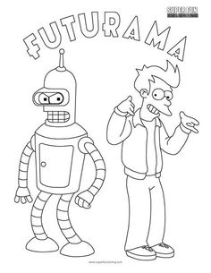 Futurama Party, Futurama Tattoo Simple, Futurama Character Drawings, Dope Sketches, Bender Drawing Futurama, Rainbow Fish Coloring Page, Zapp Brannigan Futurama, Futurama Embroidery