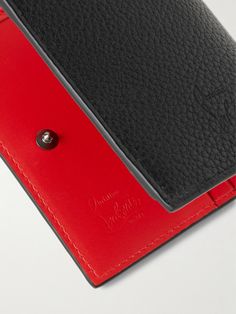 This billfold wallet is embellished with Christian Louboutin's instantly recognisable spikes and opens to reveal a signature bright-red interior. It's been crafted in Italy from full-grain leather and has enough space for cards, cash and even coins. Louboutin Collection, Leather Billfold, Wallet For Men, Billfold Wallet, Red Interiors, Fold Wallet, Small Wallet, Mr Porter, Luxury Handbags