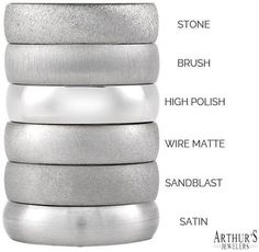 the different types of wedding rings are shown in this graphic above it's description