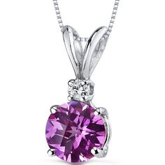 Pink Sapphire Pendant 14 Karat White Gold Round 1.35 Carats P8980 top Jewelry Questions, Pink Sapphire Pendant, Diamond Bar, Sapphire Pendant, Pink Stone, Yellow Diamond, Sapphire Gemstone, Fine Jewellery Necklace, Jewelry Gift Box