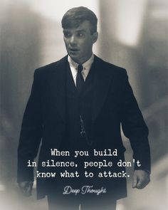 a man in a suit and tie with a quote on the side that says, when you build in science, people don't know what to attack