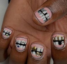 Teeth Nail Art, Grill Nails, Men Nail Art Designs, Mens Nails Painted, Boys Nail Art, Boy Nail Designs, Boy Nail Art, Nail Designs Men, Masculine Nail Designs