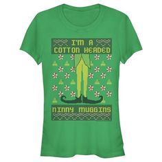 a green t - shirt that says i'm a cotton headed