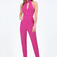 Jagger Mock Neck Jumpsuit...Nwt Color: Festival Fuschia Brand New Chic Pink Halter Neck Jumpsuit, Chic Fitted Pink Jumpsuits And Rompers, Pink Fitted Jumpsuit For Party, Pink Fitted Jumpsuit For Formal Occasions, Pink Fitted Formal Jumpsuit, Pink Halter Neck Jumpsuit For Party, Pink Fitted Halter Neck Jumpsuit, Pink Fitted Halter Neck Jumpsuit Or Romper, Purple Fitted Jumpsuits And Rompers For Formal Occasions