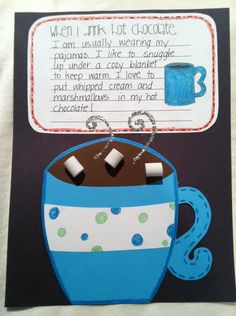 a card with a cup of coffee on it and a note attached to the front