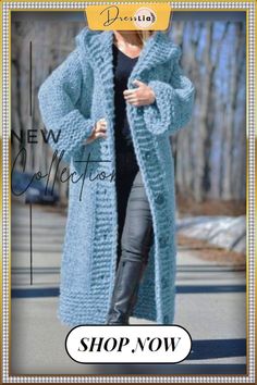 New Fashion Women Autumn Winter Long Sleeve Knitted Cardigan Coat Casual Streetwear Hooded Sweater Coat Plus Size Hooded Sweater Coat, Long Knit Sweater, Gilet Long, Women Sweaters Winter, Long Sleeve Knitted Cardigan, Cardigan Sweater Coat, Casual Cardigans, Cardigan Long, Knitted Coat