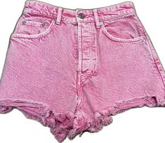 Zara Jean Shorts, Zara Shorts, Zara Jeans, Jean Shorts, Size 4, Zara, High Waisted, Pink, Women Shopping