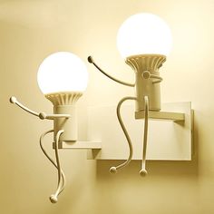 Art Deco Metallic Human Shape Wall Sconce Lamp - Black/White Bedside Lighting (1/2-Head) 2 / White Bedside Wall Lights, Black Wall Lamps, Modern Wall Lamp, Bedside Lighting, Bedroom Lamps, Mode Design, Led Wall Lamp, Wall Mounted Light, Wall Light Fixtures