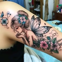 Flower Fairies Tattoo, Fairy Tattoo Ideas For Women, Fairy Tattoo Designs, Gorgeous Tattoos