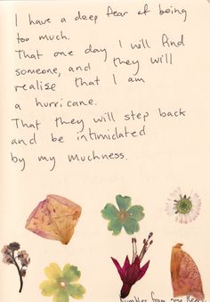 a handwritten poem with flowers and butterflies