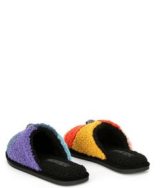 Kurt Geiger London Kensington Faux Shearling Rainbow Slippers | Dillard's Aesthetic Crocs, Rainbow Slippers, Fall Wishlist, London Kensington, Designer Slides, Pretty Shoes Sneakers, Shearling Slippers, Kensington London, Sophomore Year