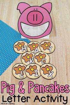 a pig and pancakes letter activity for kids