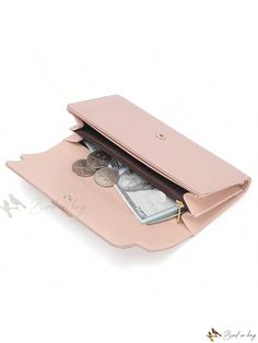 Bird in Bag - 2024 Spring New Korean PU Leather Long Wallet - Pink | High-Capacity Multi-Card Triple Fold Bag for Leisure, Daily Use, and Home Storage | Premium Boutique Fashion Trend Wallet with Expandable Folding Design | Ideal for Students, Ladies, and Fashionable Women | Female Card Bag Coin Purse Keychain, Leather Long Wallet, Folding Bag, Home Storage, Boutique Fashion, Card Bag, Style Minimalist, Bird In Bag, Long Wallet