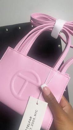 Pink Telfar Bag, Pink Telfar, Pink Lifestyle, Purse Essentials, Pretty Shoes Sneakers