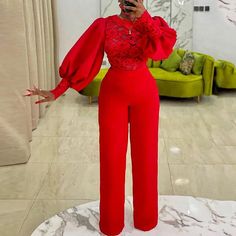 1 Red Jumpsuits, African Jumpsuit, Jumpsuits Pattern, Loose Romper, Lace Jumpsuit, Jumpsuit Pattern, Jumpsuit Online, Elegante Casual, فستان سهرة