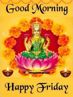 happy friday greeting card with the image of lord gandapada on lotus flower