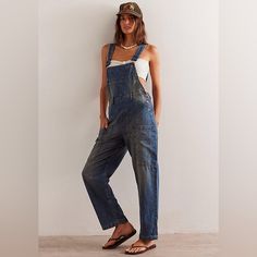 Very Soft And Comfortable Denim. Lots Of Pockets. Worn Twice. A Little Too Big For My Liking. Free People Overalls, Free Pants, Blue Bench, Women's Overalls, Overalls Pants, The Way Back, Jean Overalls, Lots Of Pockets, Overalls Women