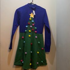 Ugly Christmas Dress Brand New Ugly Christmas Dress, Christmas Clothing, Christmas Dress, Ugly Christmas, Dress Brands, Christmas Outfit, Being Ugly, Cool Outfits, Colorful Dresses