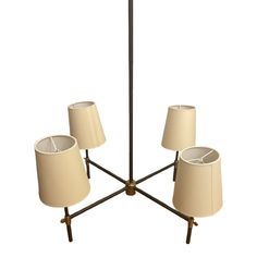 three lamps are sitting on top of each other