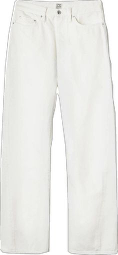 Modern White Jeans For Work, White Straight Cotton Jeans, White Cotton Jeans Standard Cut, Toteme White Jeans, White Rigid Denim Jeans, Luxury White Mid-rise Jeans, Closet Edit, Beauty Gift Card, New Arrival Dress