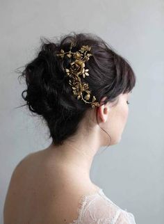 Petite rose gardens headpiece - Style #841 | Twigs & Honey ®, LLC Grecian Headpiece, Gold Hair Piece, Boathouse Wedding, Rose Gardens, Beautiful Haircuts, Bride Headpiece, Bridal Accessories Jewelry, Hair Adornments, Wedding Hair Pieces