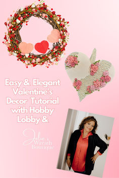 Valentine's Day is just around the corner! Are you looking for some new Valentine's decor or gift ideas for that special someone? Click on the link to go to Julie's blog on her webpage for step by step instructions to create these 2 unique and beautiful projects. You can also find the link to her youtube channel here as well for lots of wonderful projects to add to your craft creations.
#hobbylobby #julie'swreathboutique #youtubetutorial #valentinesday #valentinesdecor #easydiy Etsy Wreaths, Wreaths For Sale, Wreath Tutorial, Boutique Design, Handmade Wreaths, Youtube Tutorials, Wreath Designs, Paper Roses