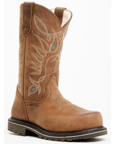 Shyanne Women's Pull-On Western Work Boots - Composite Toe Womens Cowgirl Boots, Western Work, Cowgirl Boots, Work Boots, Western Boots, Full Grain Leather, Leather Upper, Shoe Boots, Composition