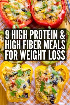 9 High Protein High Fiber Meals | Looking for healthy breakfast, lunch, dinner, and snack ideas that are healthy AND filling? This post is for you. Protein is your secret weapon for feeling full and satisfied because it takes longer to digest and provides a steady release of energy. Fiber regulates blood sugar and expands in your stomach, creating a feeling of fullness. Add the 2 together and you've got an easy weight loss tool! Click for 9 low calorie low carb meals to help you lose weight! High Fiber Savory Breakfast, High Fiber Low Carb Meal Plan, Low Calorie High Fiber Breakfast, High Fibre And Protein Meals, Fiber Full Meals, Healthy High Protein And Fiber Meals, Low Calorie High Protein Meals On A Budget, Lean Protein High Fiber Meals, High Protein High Fiber Meals Breakfast Ideas