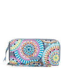 There's plenty of room for cash, coins, and cards all in a slim silhouette. This wristlet will be your new favorite! Outlet Exclusive Our cotton is colorful and lightweight Provides RFID protection for credit and debit cards Features two bill slip pockets, eight card slip pockets, one ID window and one zip pocket Zip closure. Dimensions: 7. 75" w x 4. 0" h Handle/Strap Wrist strap drop 6. 0" Vera Bradley Outlet Women's RFID Accordion Wristlet in Sunny Medallion | Cotton Multicolor Travel Wallet With Interior Card Slots, Multicolor Travel Wallets With Card Slots, Versatile Multicolor Travel Wallets, Multicolor Wristlet With Card Slots For Daily Use, Everyday Multicolor Wristlet With Card Slots, Casual Multicolor Wristlet For Travel, Multicolor Travel Wallet With Card Slots, Casual Multicolor Wallet With Cell Phone Pocket, Casual Multicolor Wallets With Zipper Closure