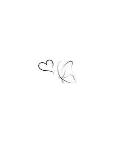 two hearts shaped like butterflies on a white background with the word love written below them