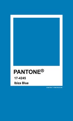 pantone's blue color is shown in the image, and it appears to be from