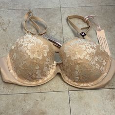 New With Tags! Victoria’s Secret Lightly Lined Bra In 36b With Lace Detail Victoria's Secret Beige Push-up Bra, Fitted Lace Bra By Victoria's Secret, Victoria's Secret Fitted Lace Bra, Spring Beige Full Cup Bra, Victoria's Secret Beige Bra For Spring, Victoria's Secret Fitted Lace Trim Bra, Spring Beige Bra From Victoria's Secret, Spring Beige Victoria's Secret Bra, Spring Victoria's Secret Beige Bra