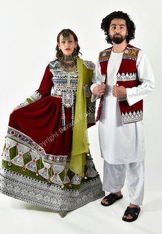 Folk Wedding Dress With Traditional Patterns, Folk Style Wedding Dress With Intricate Embroidery, Folk Style Embroidered Wedding Dress, Folk Style Embroidered Dress For Festive Wedding, Folk Style Wedding Dress With Multicolor Embroidery, Folk Style Multicolor Embroidered Wedding Dress, Couple Dress Matching, Afghan Wedding Dress, Afghani Clothes