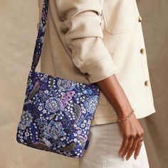 New With Tag Vera Bradley Vb Basics North South Crossbody Print: Versailles Navy Vb Basics Feature Classic Silhouettes That Are Perfect For All Day, Every Day. Build A Bag Wardrobe With These Timeless Styles Designed To Fit Your Every Need. This Petite Crossbody Is Perfect For Those Tasks That Require Both Hands: Shopping, Concerts, Keeping Track Of The Kids And So Much More. Toss In A Small Wallet And Your Phone And You're Ready To Take On The Day. Strap Adjusts For A Custom Fit. Consciously Cr Versatile Blue Pouch Bag, Versatile Blue Mobile Phone Bag, On-the-go Blue Bag With Cell Phone Pocket, Blue Bags With Cell Phone Pocket For On-the-go, Blue Bag With Cell Phone Pocket For On-the-go, Versatile Blue Shoulder Bag With Adjustable Strap, Versatile Blue Bags With Adjustable Strap, Versatile Blue Crossbody Bag, Versatile Blue Crossbody Shoulder Bag