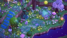 an animated garden with lots of plants and flowers