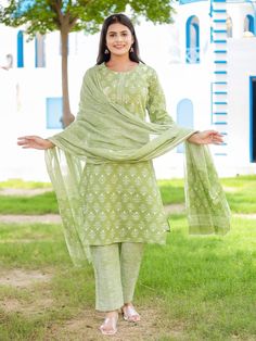 Cotton Kurta Jaipuri print with Rayon bottom and dupatta Pista Green Straight Kurta Anarkali Set For Spring, Pista Green Sharara With Printed Motifs For Festivals, Green Mulmul Palazzo Set, Semi-stitched Pista Green Sharara With Printed Motifs, Traditional Cotton Wear With Sheer Dupatta For Spring, Pista Green Printed Sharara Semi-stitched, Pista Green Chanderi Anarkali Set For Spring, Pista Green Sharara With Printed Motifs For Diwali, Spring Green Sharara With Sheer Dupatta