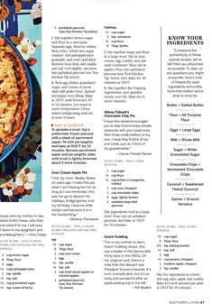 an article in the food and drink magazine features a pie with toppings on it