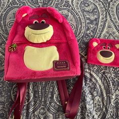 Loungefly Disney Pixar Lotso Mini Backpack & Wallet Strawberry Scented Nwot. Thank You For Stopping By My Shop! All Items Are In Brand New/Never Used Or Excellent Used Condition. Please Feel Free To Message Me With Any Questions. I Am Open To Offers As Well. Disney Rectangular Backpack For Everyday Use, Disney Themed Rectangular Backpack For Everyday Use, Pink Disney Loungefly, Cute Mini Backpacks Disney, Toy Story Loungefly, Pixar Loungefly, Loungefly Disney Wallets, Loungefly Bag, Loungefly Disney