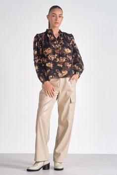 Elevate your wardrobe with our Aster Floral Blouse, where effortless chic meets everyday comfort. This long-sleeve beauty features a stunning floral print in gorgeous, neutral hues that make it a versatile piece for any occasion. Designed with a lightweight, oversized fit, this blouse drapes beautifully, making it ideal for both work + play. Whether you're pairing it with tailored pants for a polished office look or dressing it down with jeans for a casual outing, the Aster Floral Blouse is your Printed Long Sleeve Blouse For Fall, Long Sleeve Floral Print Office Blouse, Office Long Sleeve Floral Print Blouse, Elegant Floral Print Blouse With Relaxed Fit, Long Sleeve Blouse For Office In Fall, Floral Print Long Sleeve Top For Fall, Chic Floral Print Long Sleeve Blouse, Chic Floral Print Tops For Fall, Chic Long Sleeve Blouse With Floral Print