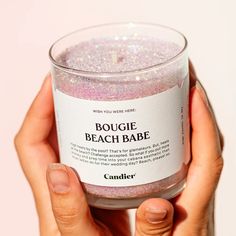 A Tropical Cocktail. "High heels by the pool? That's for glamateurs. But, heels at the beach? Challenge accepted. So what if you put more money and prep time into your cabana aesthetic than most ladies do for their wedding day? Beach, please! xo" Smells Like: A juicy tropical cocktail of Watermelon, Lemonade Strawberry, Pineapple Gardenia, Vanilla Finishing Touches: Sparkling candle-friendly, plant based, biodegradable Eco Glitter that has passed industry standard ASTM F2417 testing for candle safety Lemonade Strawberry, Eco Glitter, Sparkling Candle, Novelty Handbags, Hair Necklace, Watermelon Lemonade, Candle Safety, Challenge Accepted, Joah Brown