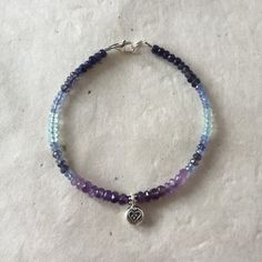 Mother's Day Amethyst Tanzanite Iolite by LoveandLightArtistry Ombre Bracelet, Petite Jewelry, Mini Bracelet, Sundance Style, Silver Beaded Bracelet, Diy Jewlery, Beaded Necklace Designs, Purple Bracelet, Gemstone Beaded Necklace