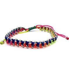 BRACELET SKU: 45648 Metal: .925 Sterling Silver Color: Multicolored Bead Color: Silver Bead Size: 2mm Size: Adjustable Weight: 2.6 g Thread Bracelet With Beads, Bracelet With Beads, Thread Bracelet, Adjustable Weights, Thread Bracelets, Silver Bead, Silver Beads, Rope Bracelet, Silver Color