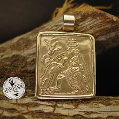 "Hand carved Sumerian jewelry of Annunaki god Enki. Enki also known as Ea was the Assyrian deity of crafts, mischief, water, seawater, lake water, intelligence and creation. His name literally means \"Lord of the Earth\". He was considered the master shaper of the world, god of wisdom and of all magic. Enki was considered a god of life and replenishment, and was often depicted with two streams of water flowing into his shoulders. Alongside him were trees symbolising the female and male aspects o Sumerian Jewelry, God Of Life, Body Ornament, God Of Creation, God Of Wisdom, Ancient Egyptian Jewelry, Tarpon Springs, Egyptian Jewelry, Lake Water