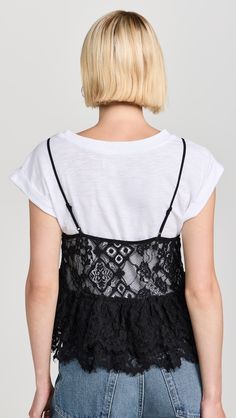 Cinq à Sept Lace Samantha Top | Shopbop Delicate Lace Short Sleeve Top For Summer, Black Lace Tops For Summer, Black Delicate Lace Camisole For Summer, Delicate Lace Cami Top For Summer, Delicate Lace Summer Cami Top, Short Sleeve Delicate Lace Tops For Summer, Delicate Lace Short Sleeve Summer Tops, Summer Black Lace Camisole, Casual Delicate Lace Camisole For Summer